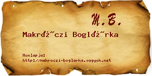 Makróczi Boglárka névjegykártya